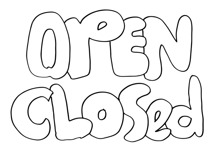 Vector open sign closed for use in cafes buildings shops and others