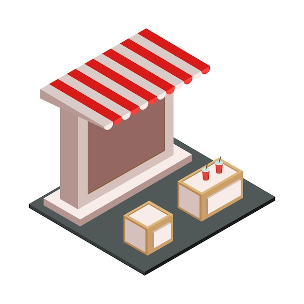Open Stall Isometric