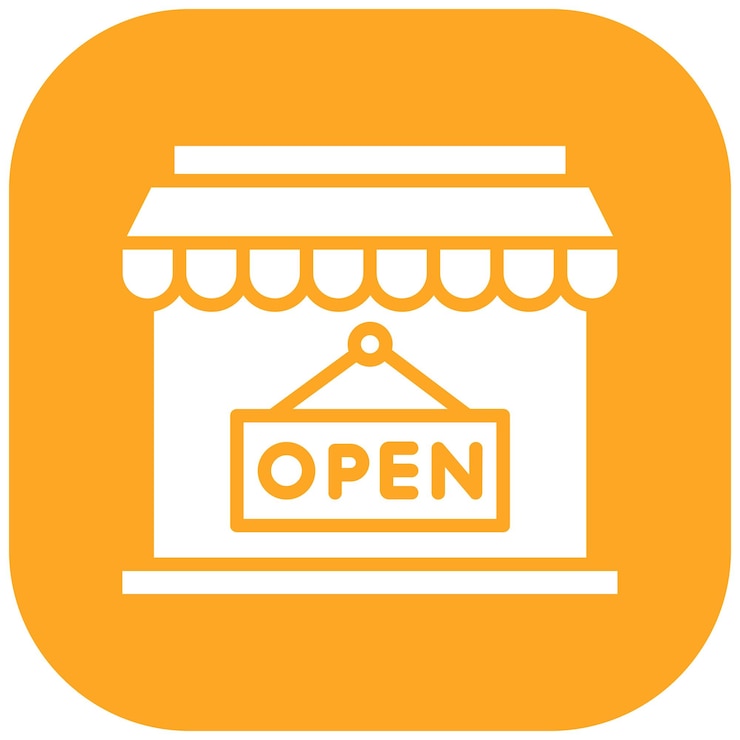 Vector open store sign vector illustration style