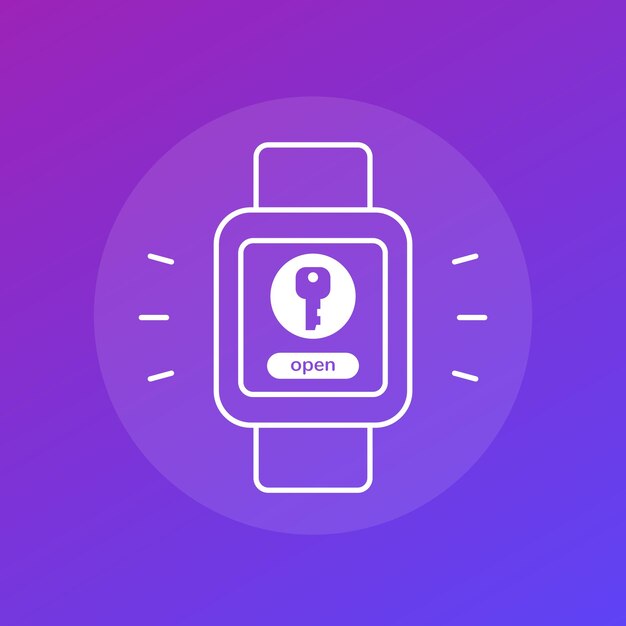 open with smart watch vector design