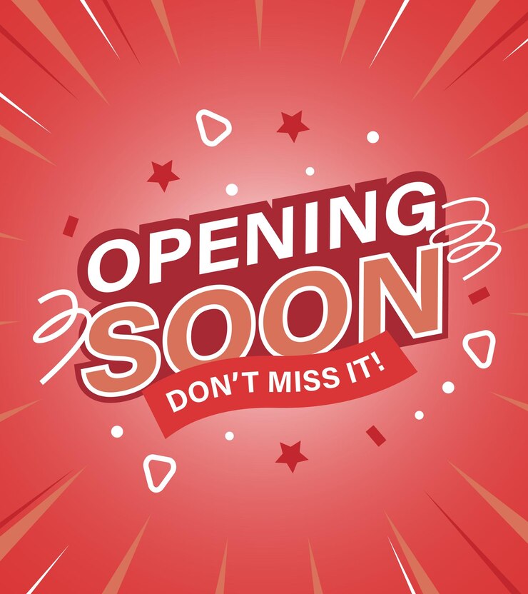 Opening soon labels banners