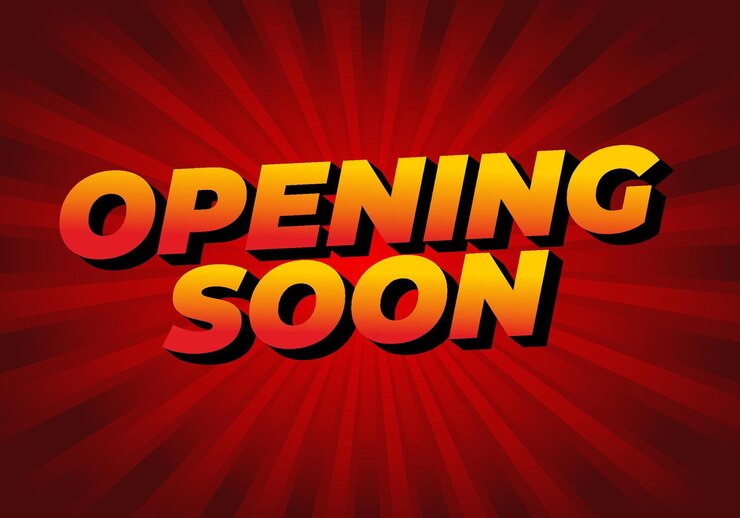 Vector opening soon text effect in 3d style with good colors
