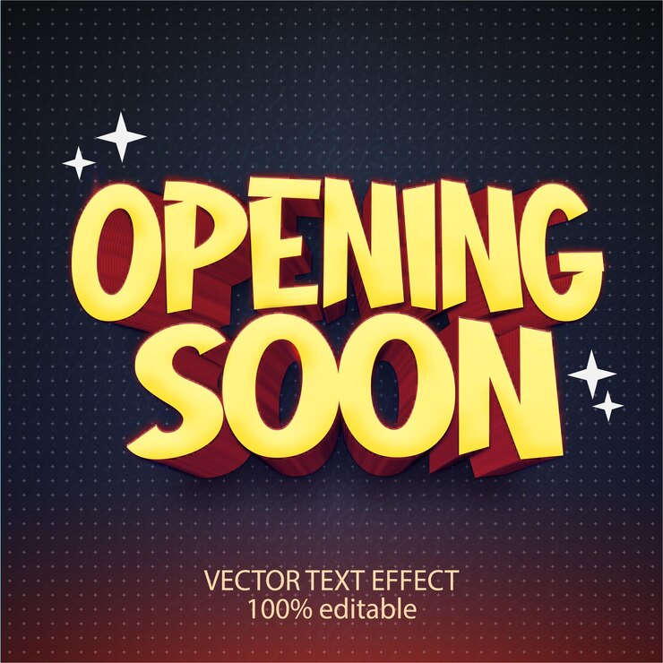 Vector opening soon vector text effect