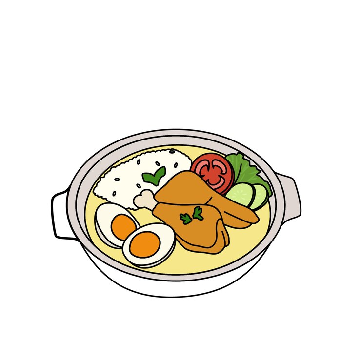 Vector opor ayam indonesian birthday menu cuisine