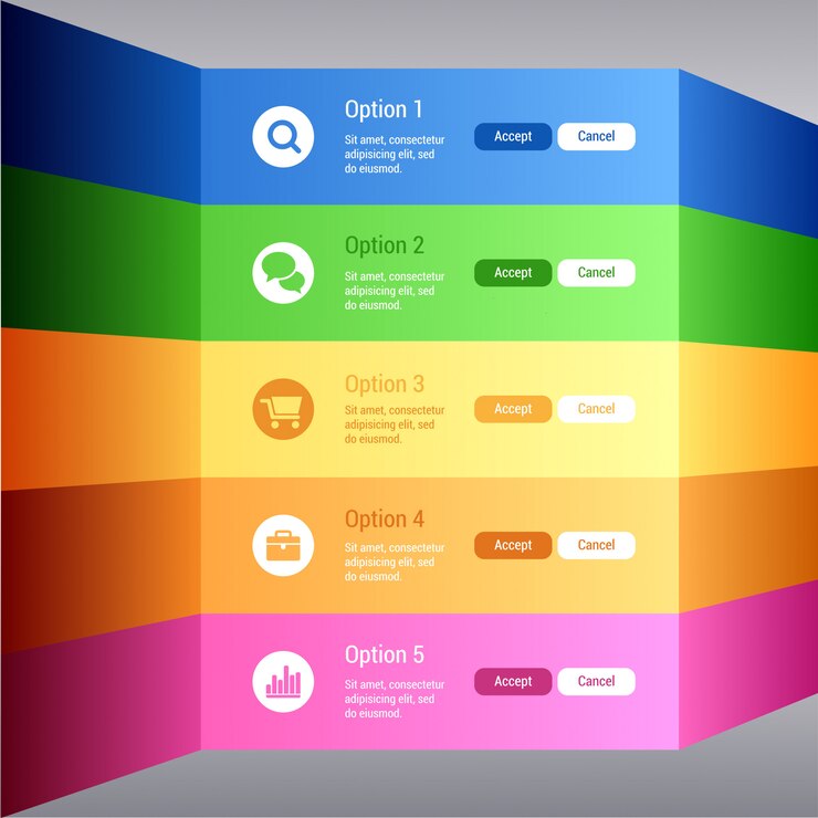 Vector option banners.