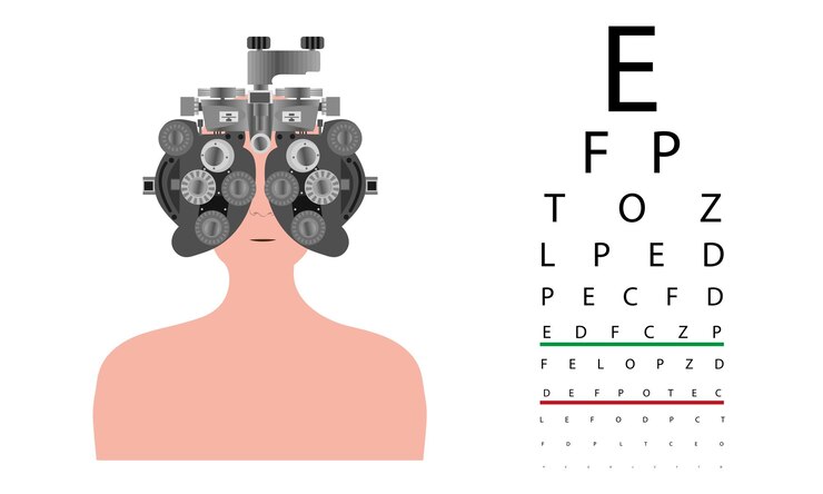 Vector optometry eye health care vision examination diagnostic