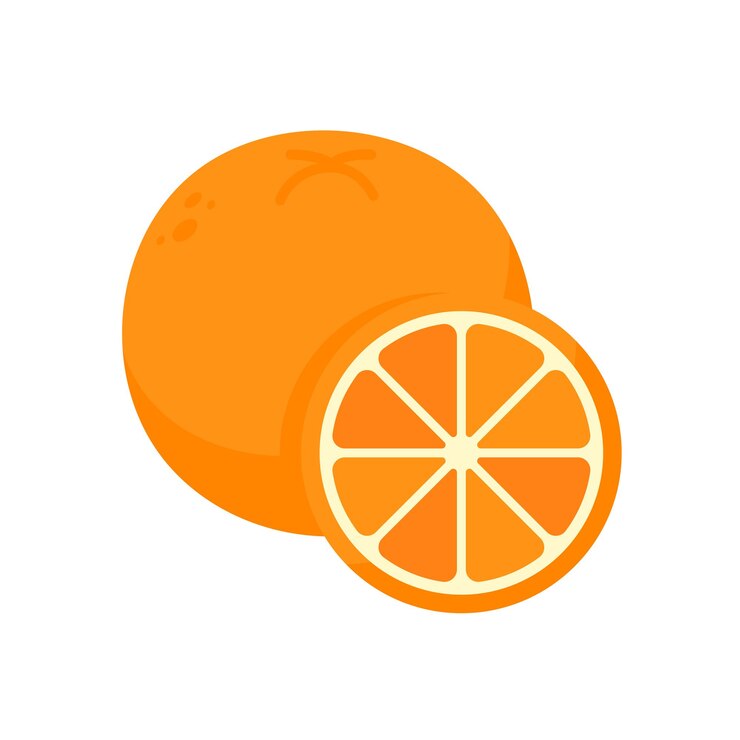 Vector orang fruit orange fruit cut into pieces for making juice