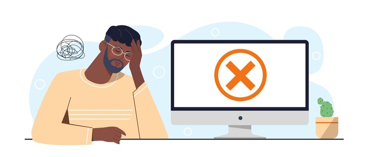Vector orang melihat komputer