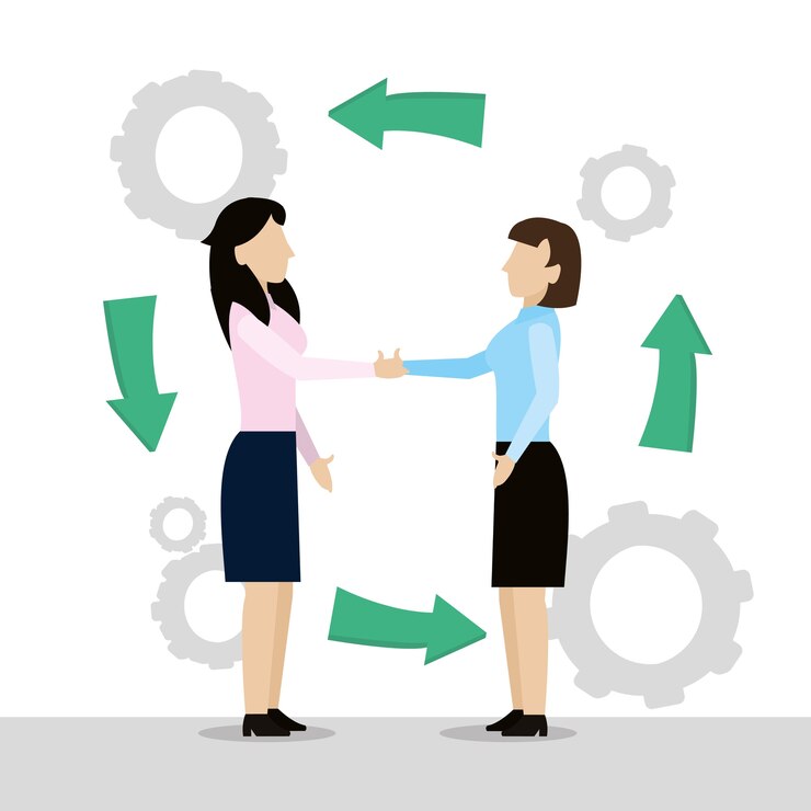 Vector orang-orang bisnis bekerja bersama