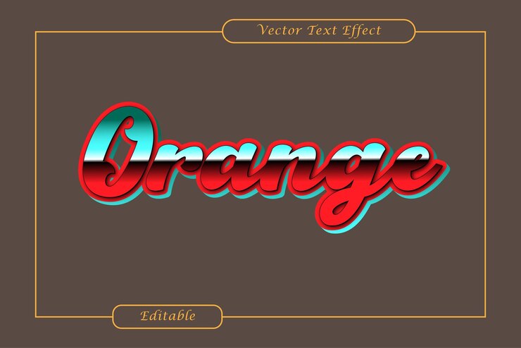 Vector orange 3d text efffect design