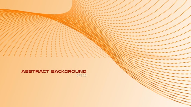 Orange abstract gradient background with polkadot wave pattern for backdrop or presentation