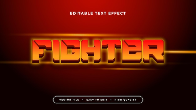 orange and red fighter 3d editable text effect font style