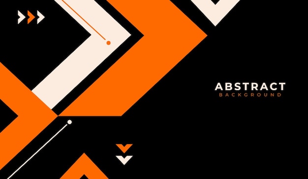 Orange and white abstract shapes with black background vector design