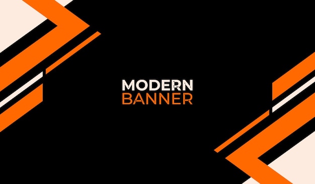 Orange and white abstract shapes with black background vector design