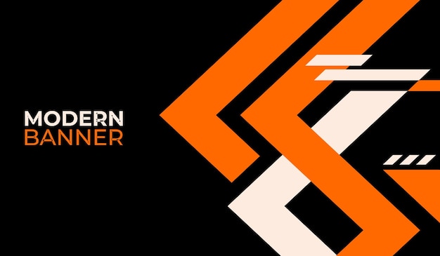 Orange and white abstract shapes with black background vector design