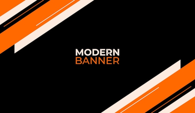 Orange and white abstract shapes with black background vector design