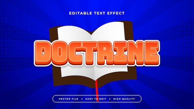orange blue and orange doctrine 3d editable text effect font style