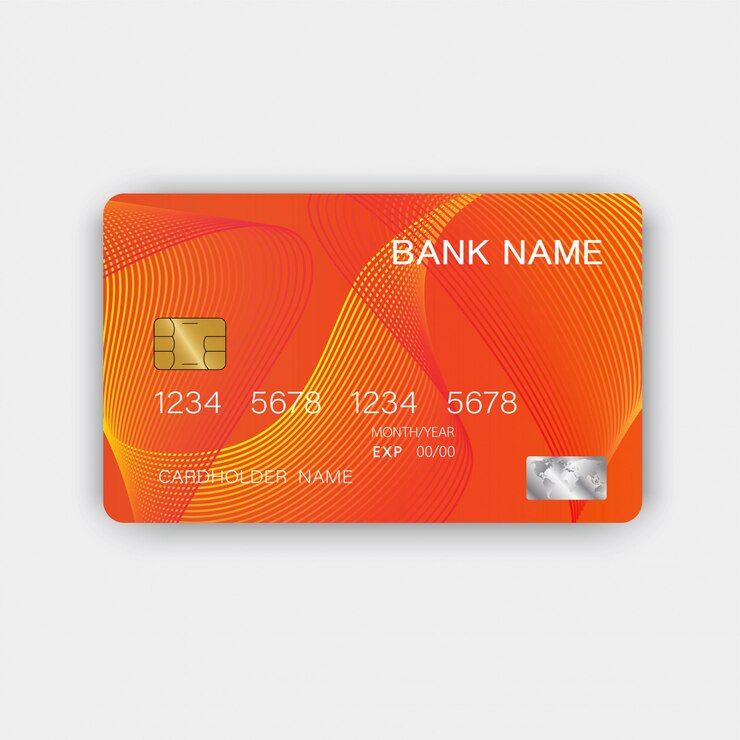 Vector orange credit card design. with inspiration from abstract