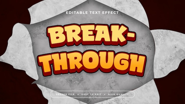 orange gray grey and black breakthrough 3d editable text effect font style