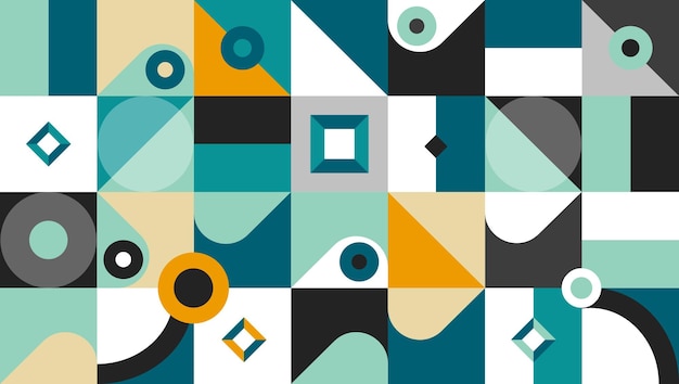 Orange, green and black geometric vector background