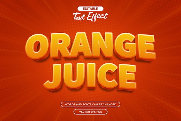 Orange juice editable text effect with orange background