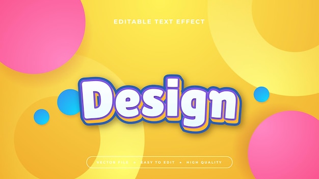 Orange pink and white design 3d editable text effect font style