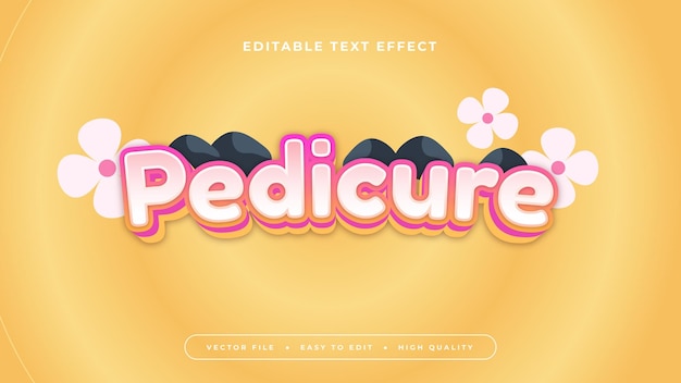 Orange pink and white pedicure 3d editable text effect font style