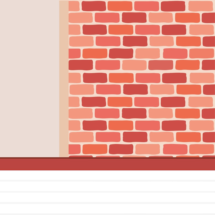 Vector orange wall with floor