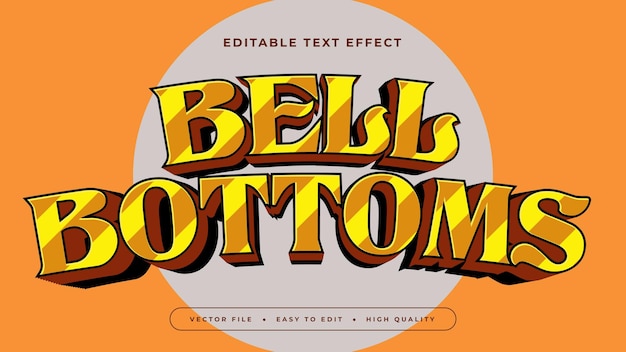 orange yellow and gray grey bell bottoms 3d editable text effect font style