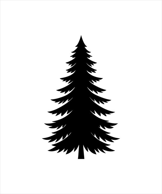 Organic Pine Tree Vector Silhouette for Artists