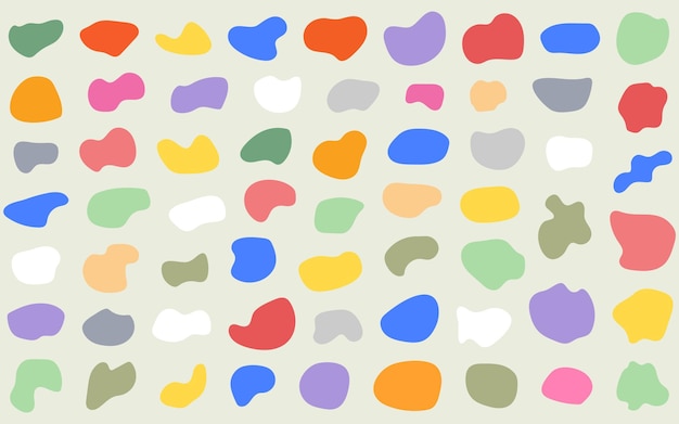 Organic Random blotch colorful blob round abstract shape graphic design art elements amorphous