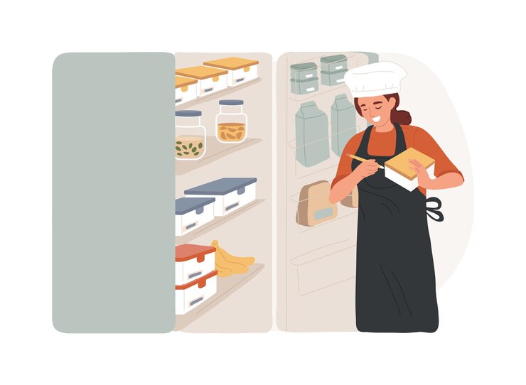 Vector organized kitchen isolated cartoon vector illustrations