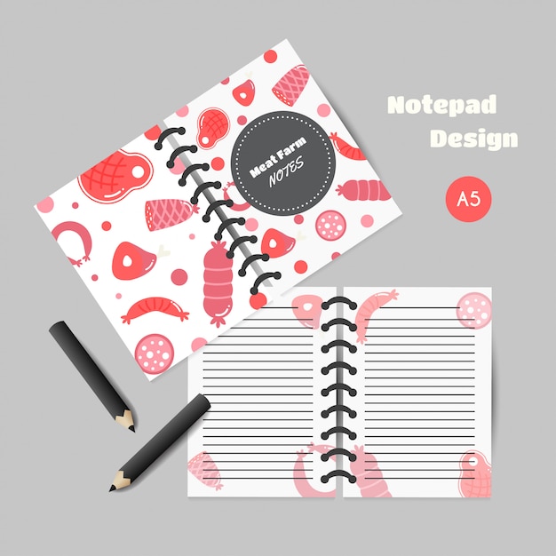 Organizer with meat products. Flat meat farm elements