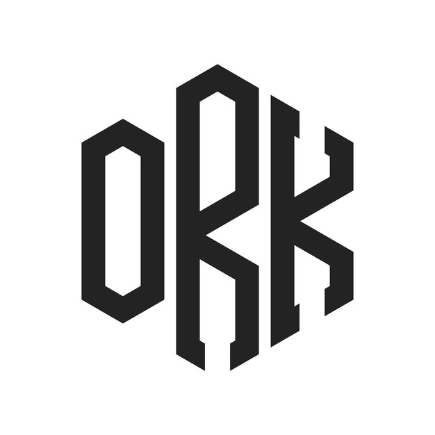ORK Logo Design Initial Letter ORK Monogram Logo using Hexagon shape
