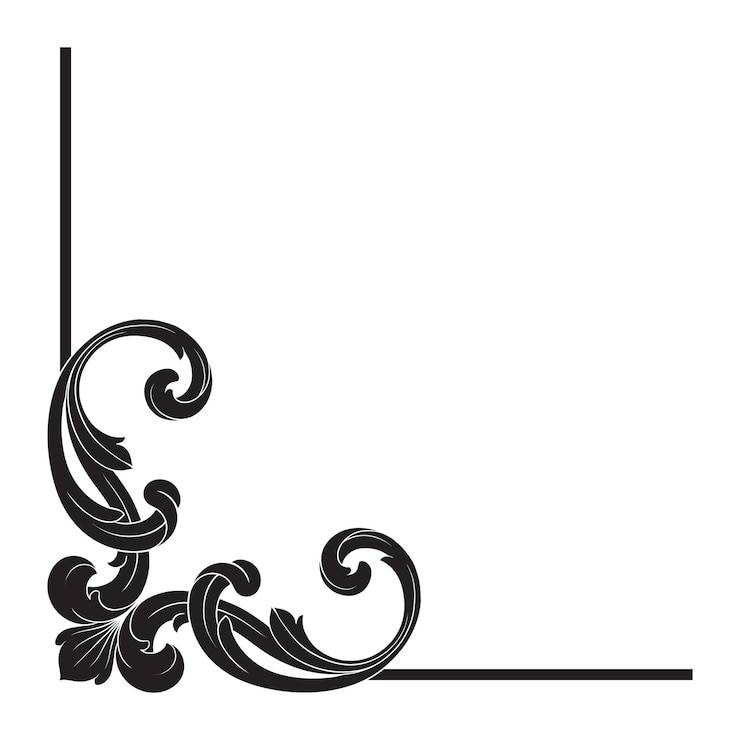 Vector ornamen barok klasik. elemen desain dekoratif filigree.