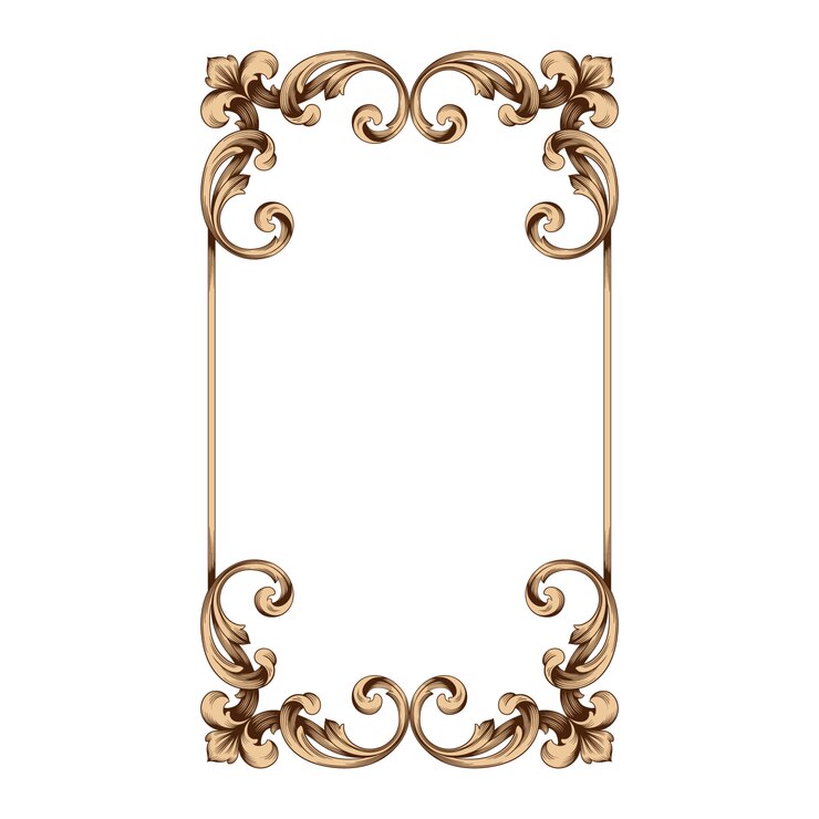 Vector ornamen barok klasik. elemen desain dekoratif filigree.