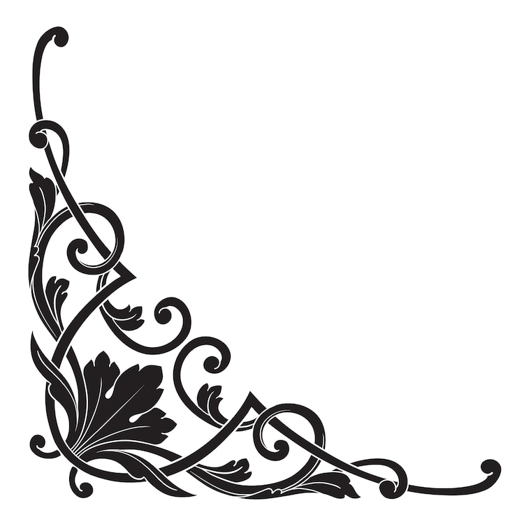 Vector ornamen barok klasik. elemen desain dekoratif filigree.
