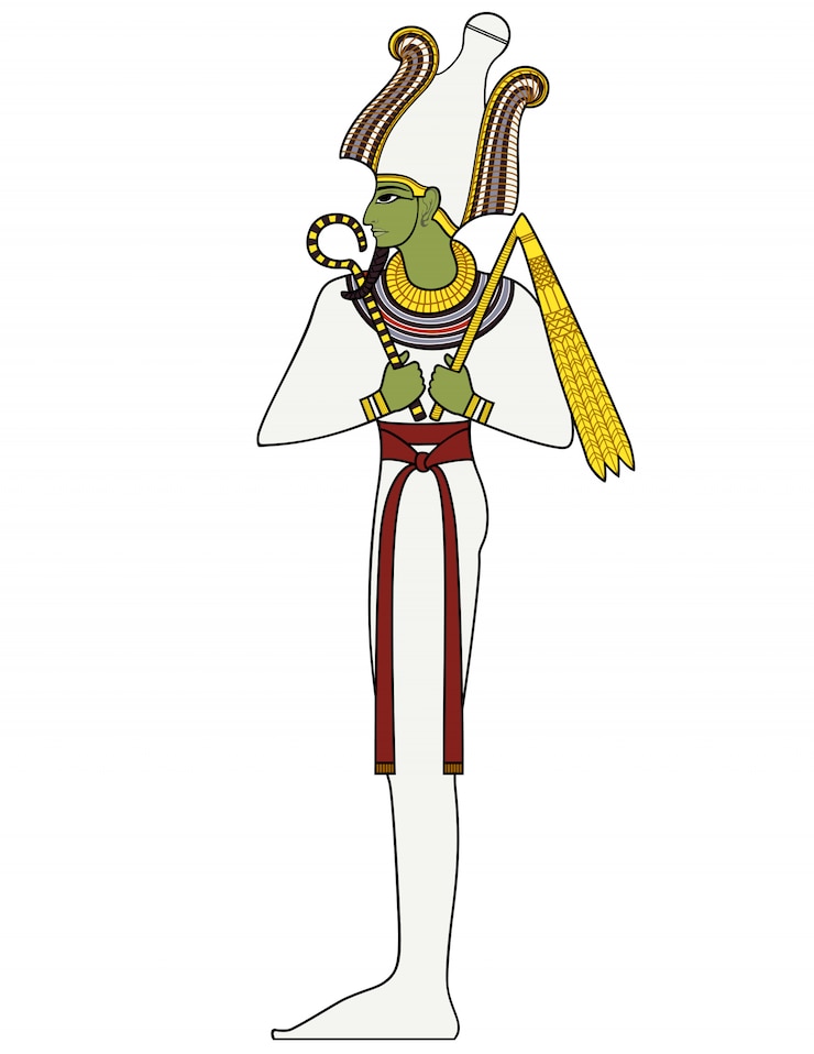 Vector osiris, egyptian ancient symbol, isolated figure of ancient egypt deities