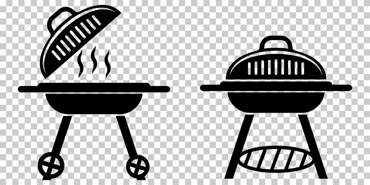 Outdoor grill vector icons