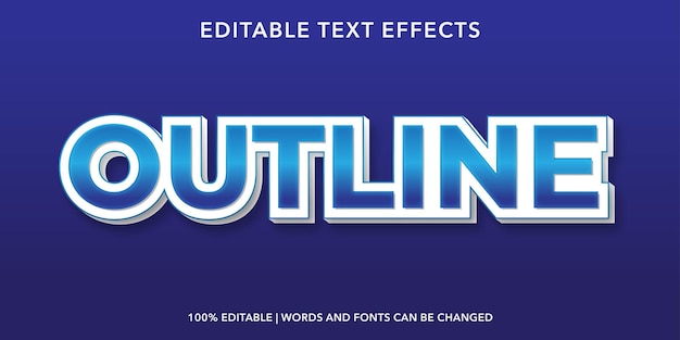 outline editable text effect