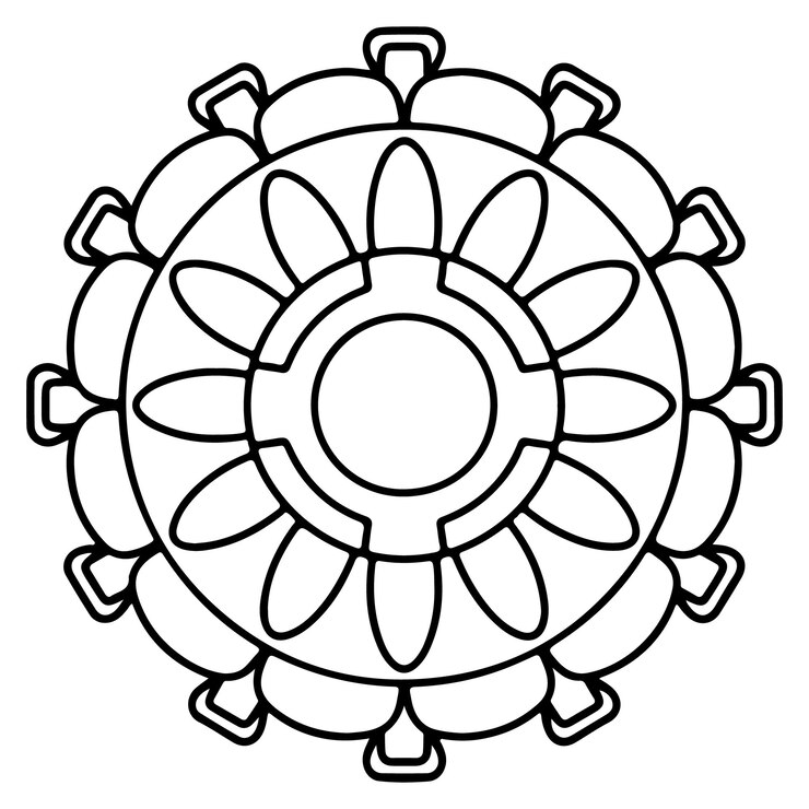 Vector outline mandala for coloring book decorative round ornament antistress therapy pattern