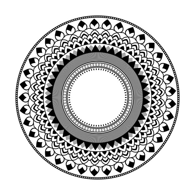 outline mandala pattern ornament for background or coloring page