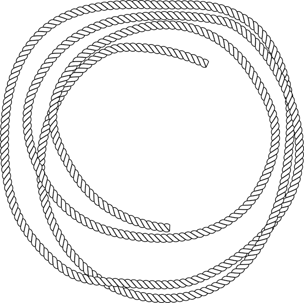 outline roll of rope frame with copy space