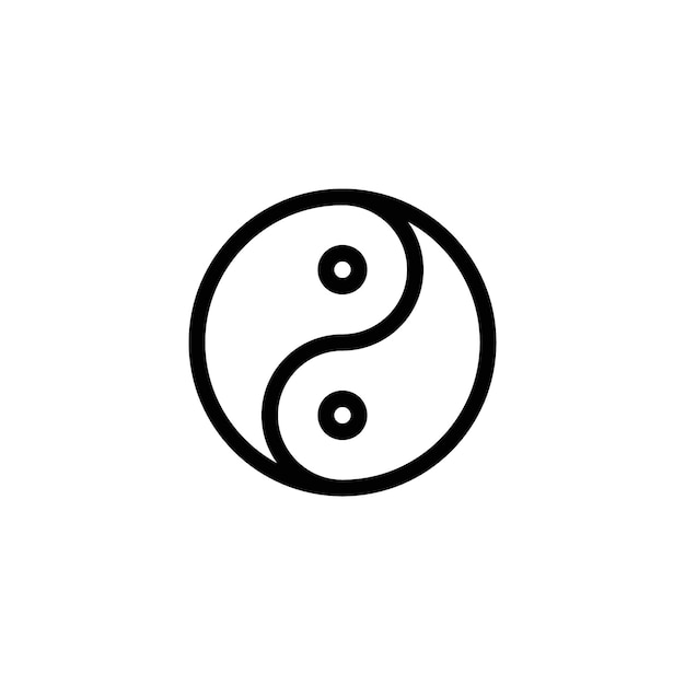 Overall wellness icon set Chinese yin yan vector symbol in a black filled and outlined style All Good health sign