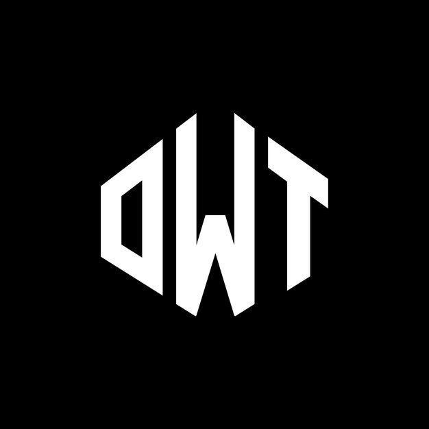 OWT letter logo design with polygon shape OWT polygon and cube shape logo design OWT hexagon vector logo template white and black colors OWT monogram business and real estate logo