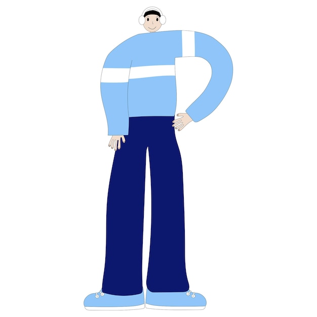 P man in the shape of the letter P alphabet font man in blue clothes