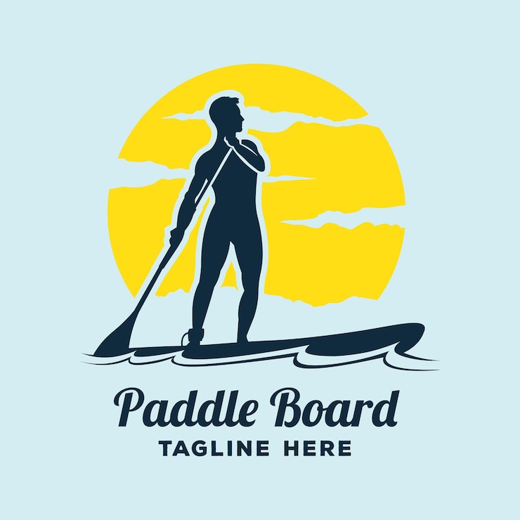 Vector paddle board vector illustration logo design