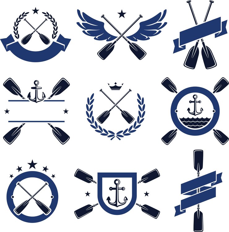 Vector paddle labels and elements set vector