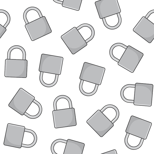 padlock seamless pattern on a white background. lock padlock theme icon vector illustration