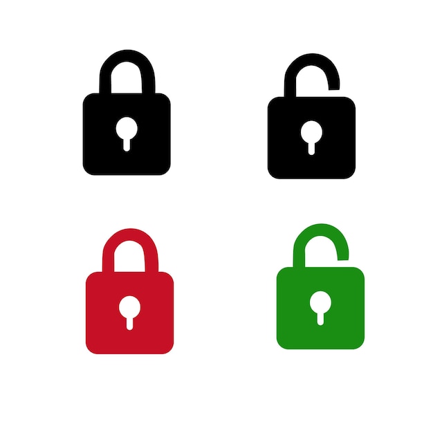 padlocks green and red open and closed icon